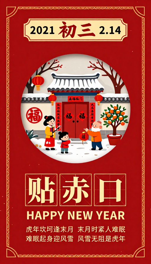 2021年大年初三·贴赤口新年祈福图