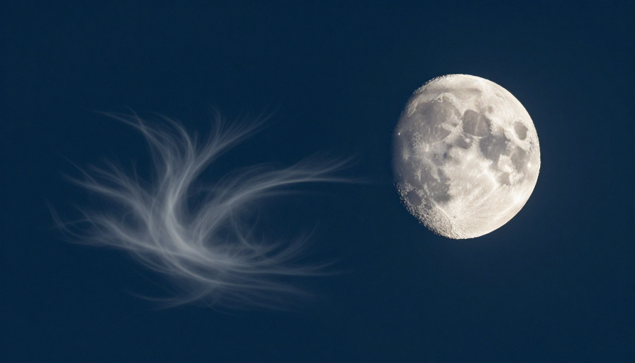深蓝夜空下的完美满月：专业夜景摄影