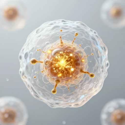 璀璨金光闪耀的化妆品细胞艺术图