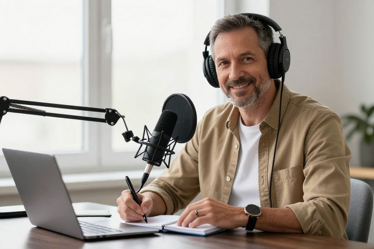 专业播客主持人工作照｜商务风格高清人像摄影