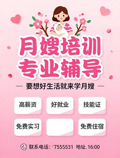 温馨月嫂培训海报:专业辅导助你开启好生活