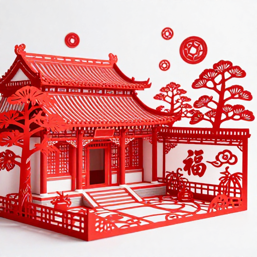 非遗剪纸还原北京四合院,传统民俗的纸艺传奇