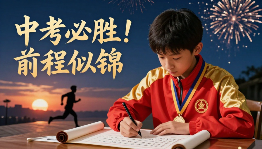 中考励志：少年笔耕不辍照亮梦想前程似锦