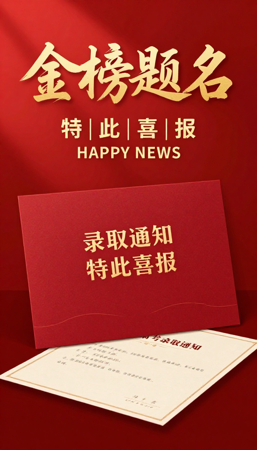 金榜题名·高考录取喜庆喜报海报