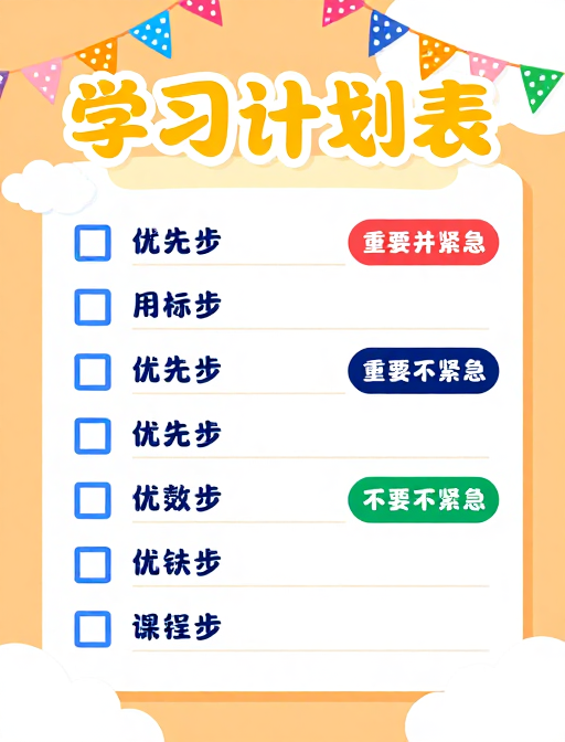 橙色活力学习计划表:轻松高效的时间管理指南