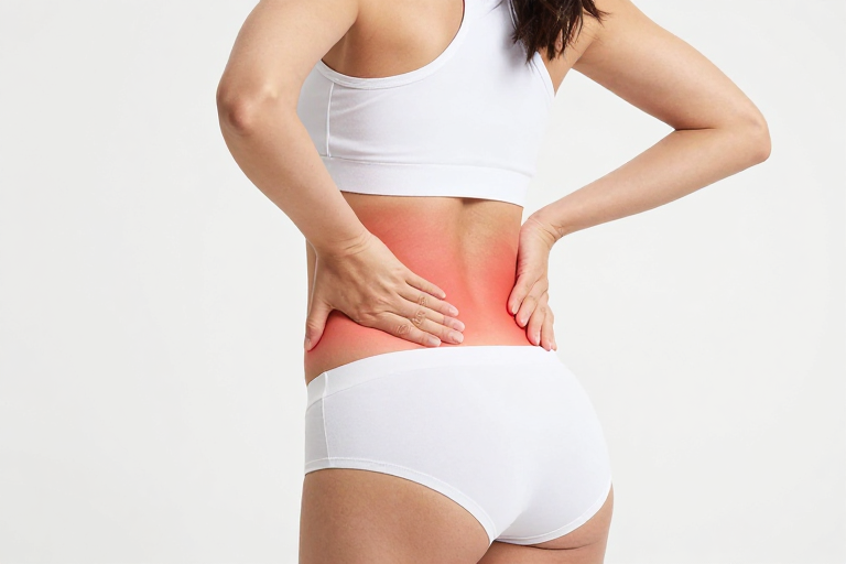 亚洲女性背腰疼痛实拍,医疗广告高清摄影