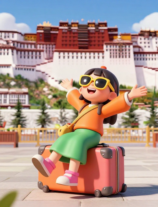 西藏拉萨快乐春游：活力3D动画旅行体验