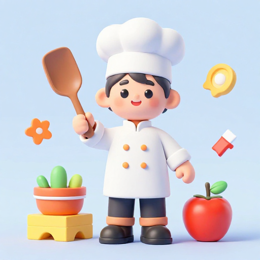 可爱3D厨师：五一劳动节的活力象征