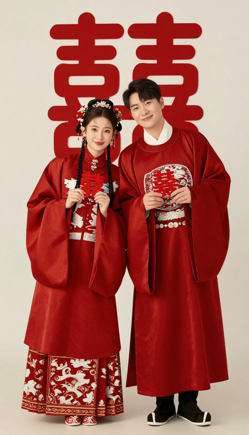 红妆汉服新人：影楼实拍婚礼美照