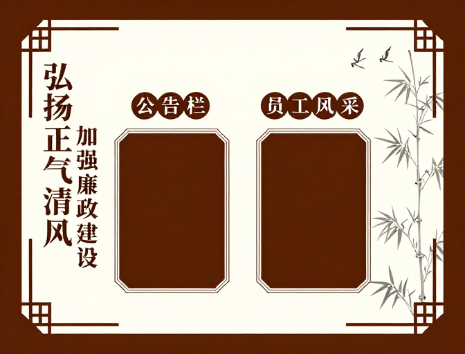 中式风格庄重典雅的廉政文化宣传栏设计