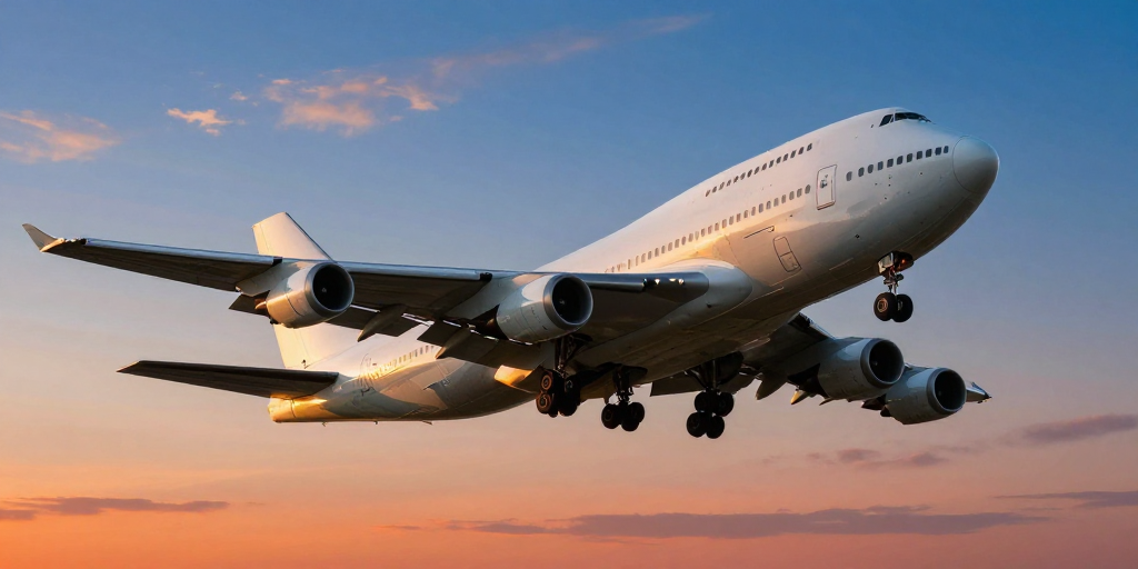 波音747日落爬升：高清航空摄影