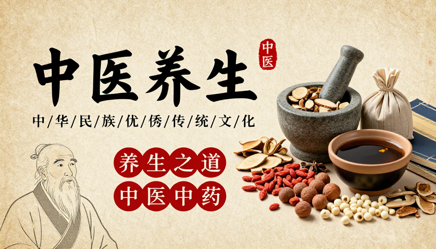 古风中医养生文化宣传海报