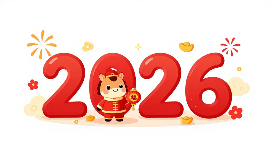2026新春祝福:卡通马持福灯,喜气洋洋