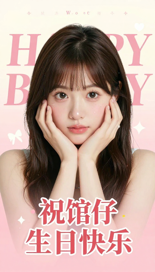 馆之妹妹生日快乐：温馨祝福插画