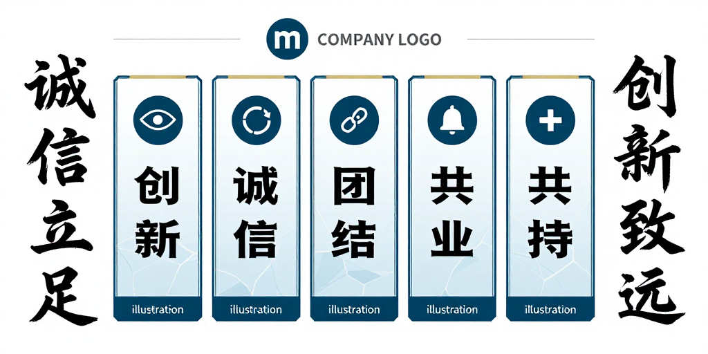 现代科技引领企业核心价值观宣传海报