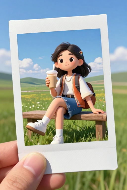 3D萌系草原旅人:奶茶时光宝丽来
