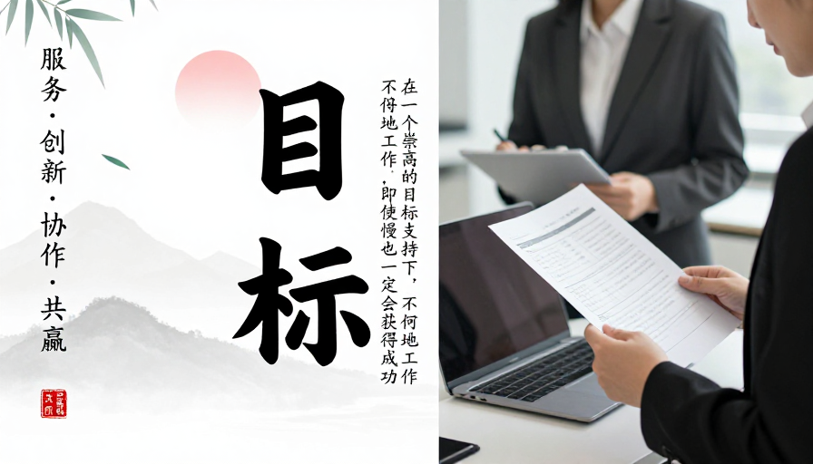 目标力量：现代中式商务意境海报