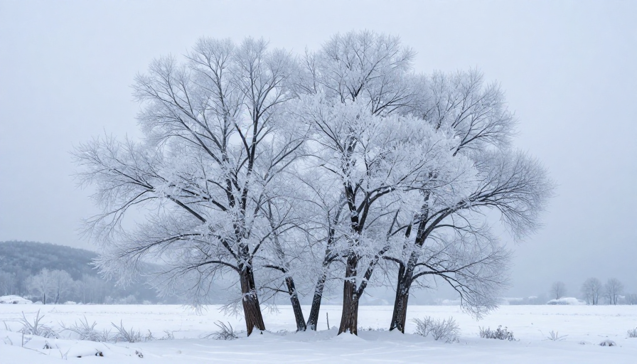 雾凇覆盖的冬日雪林：静谧自然之美