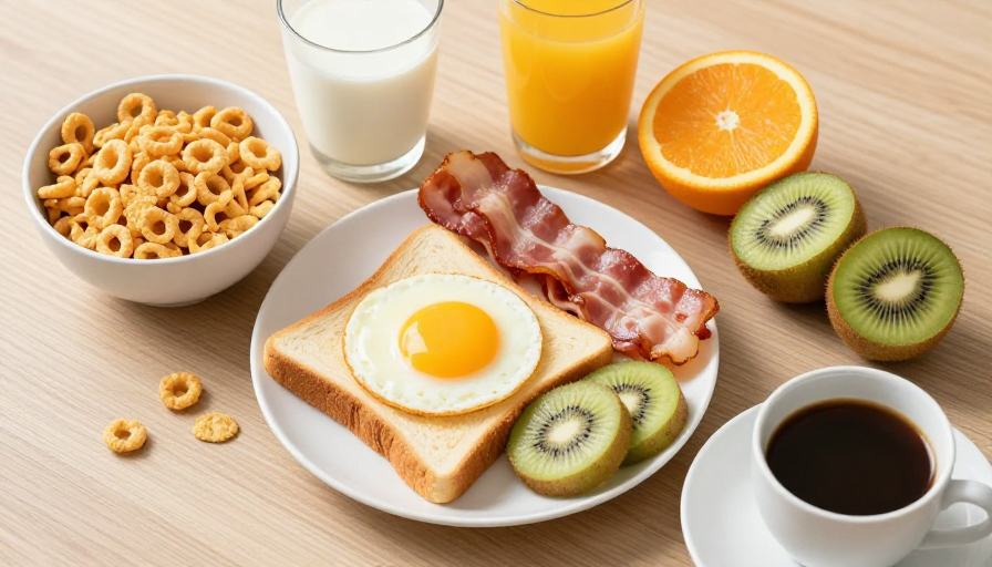 阳光下的丰盛早餐：健康饮食视觉盛宴