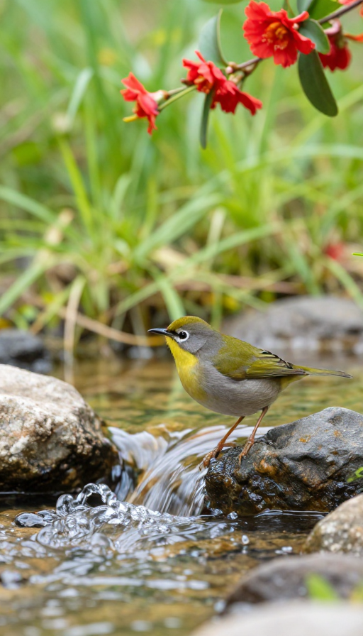 春日生机：小鸟与绿树间的自然画卷