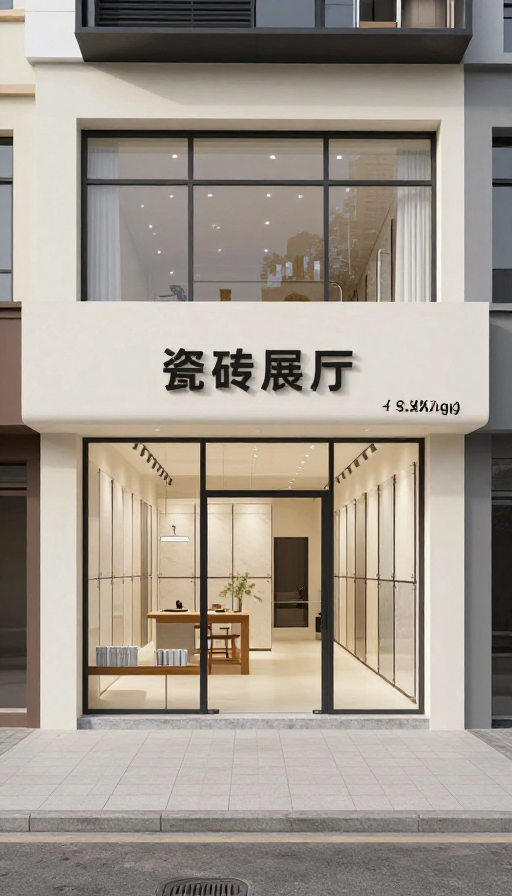 现代简约瓷砖展厅设计效果图