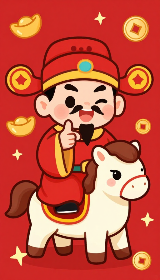 国潮财神萌马互动迎新年