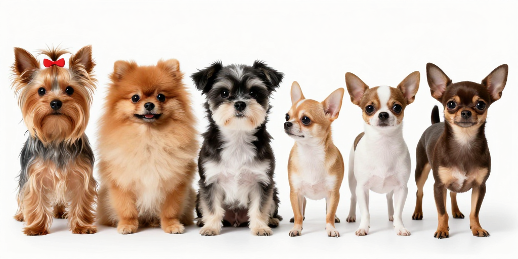 六只萌犬纯白背景高清写真,宠物品牌宣传首选