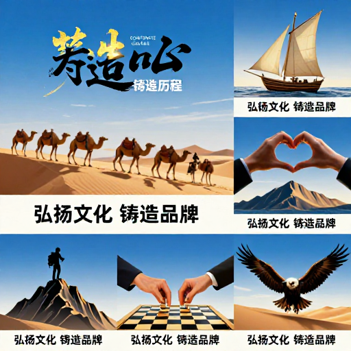 蓝金质感企业文化传播海报系列