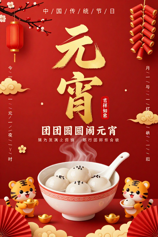 红金交融·元宵佳节喜庆海报