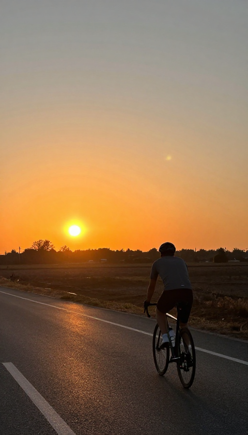 夕阳公路骑行:自由与远方的呼唤