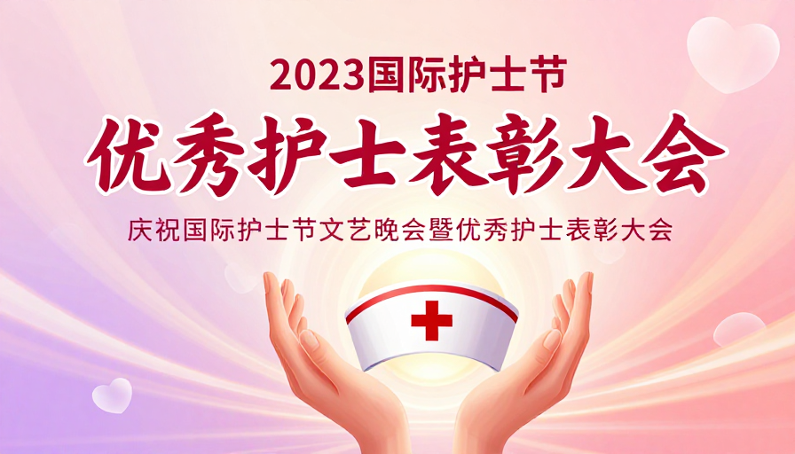 2023国际护士节优秀表彰梦幻光效海报