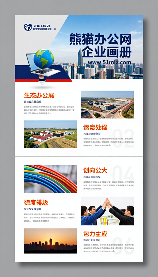 熊猫办公网企业画册简约商务封面设计