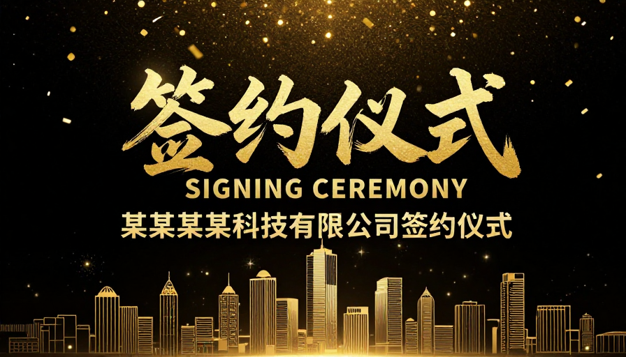 高端金色庆典:签约仪式视觉呈现