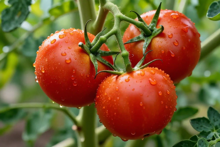 鲜活欲滴：高清摄影展示饱满多汁番茄