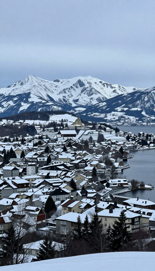 凛冽欧洲冬日：雪山湖泊与小镇的绝美实景