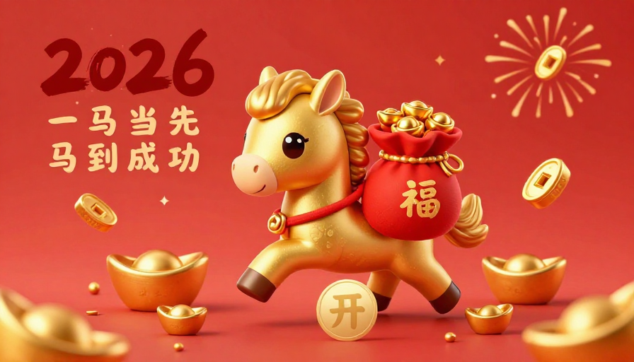 金色奔马迎新春，财富满满启新程