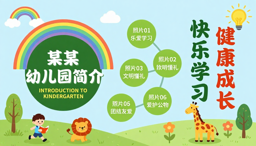 童趣活力:幼儿园扁平插画宣传海报