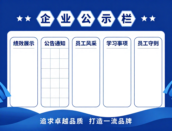 蓝色现代简约企业宣传展板设计