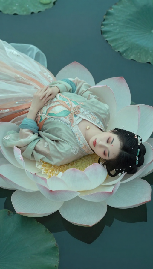 古典美人梦幻莲台：超现实古风人像摄影