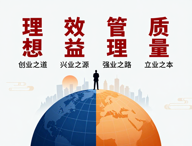 中式现代企业文化海报:全球视野与本土实践融合