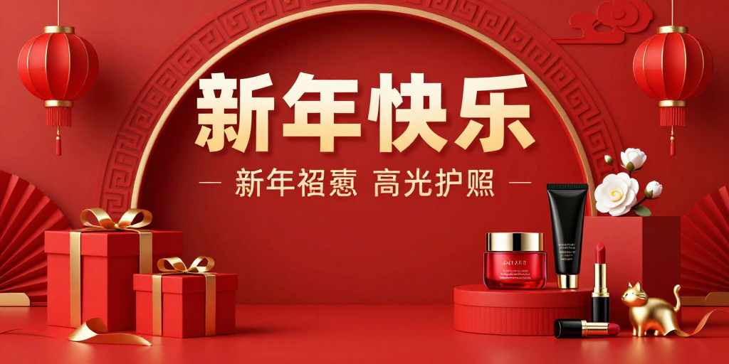 红韵华章：中国风节日产品促销海报