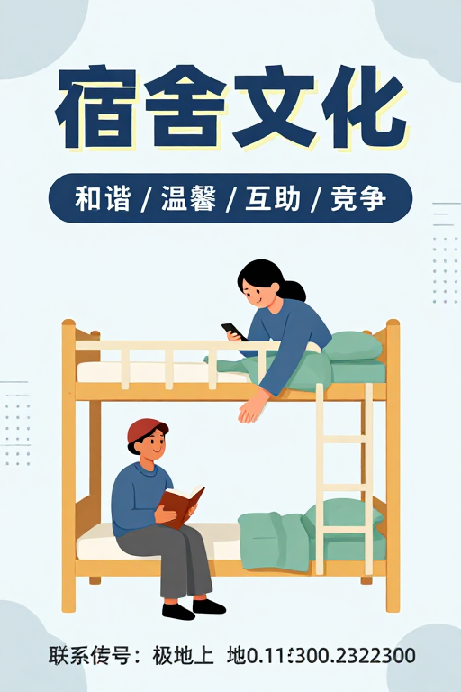 清新校园风：宿舍文化宣传海报设计