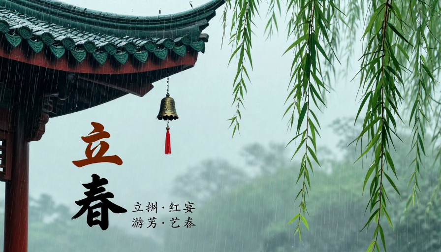 江南古韵：雨夜屋檐风铃