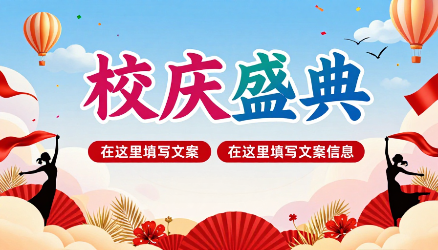 热烈喜庆的艺术感校园庆典艺术海报设计