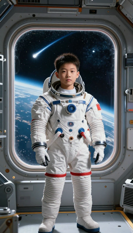 少年太空探索者:真实电影感空间站瞬间