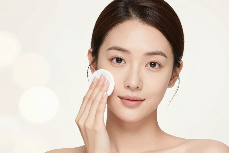 精致亚洲女性护肤时刻，专业光影展现肌肤质感