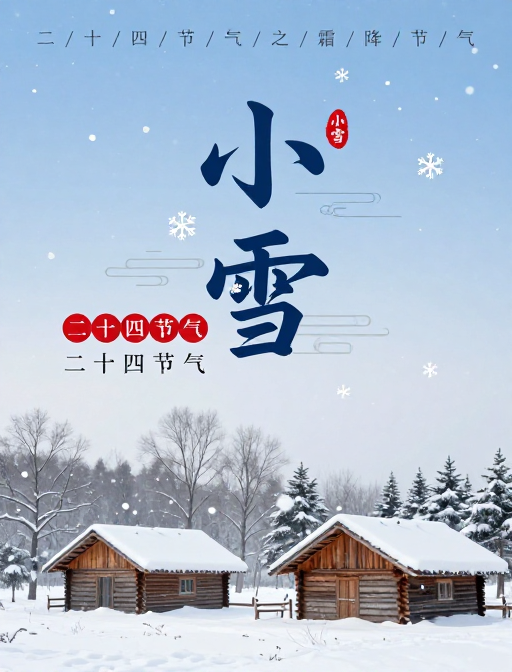小雪节气海报：东方美学邂逅现代简约