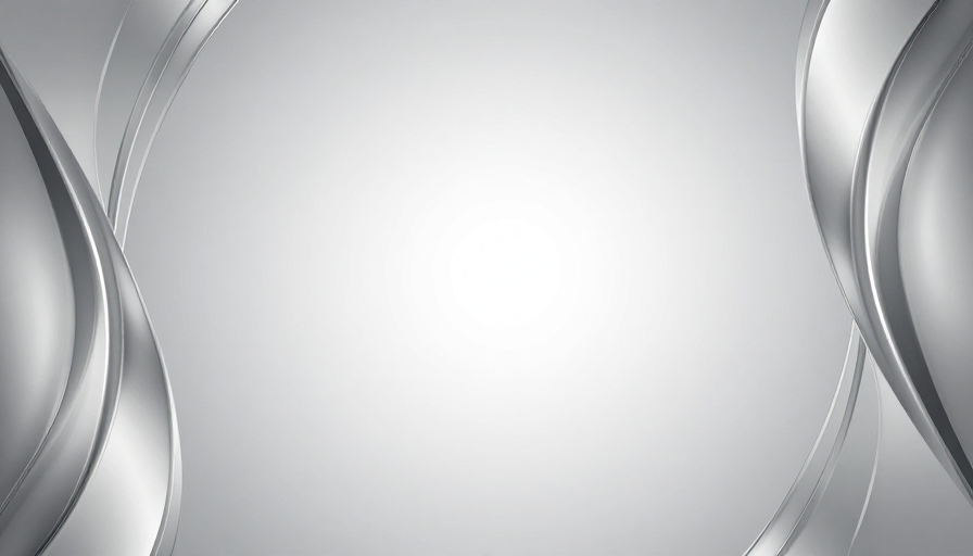 极简银灰渐变科技感背景，金属曲线环绕留白设计
