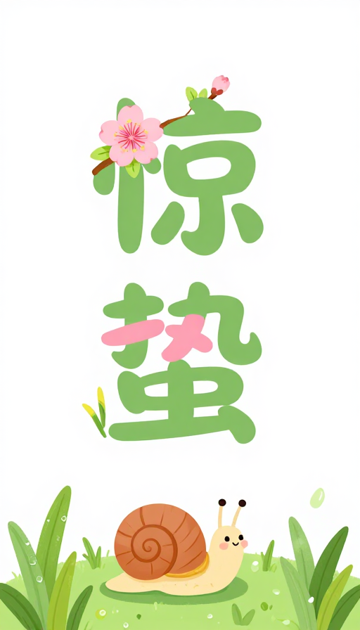 清新手绘惊蛰节令插画