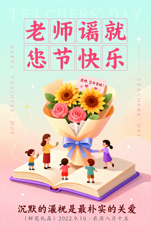 温馨手绘教师节贺卡：感恩与爱的静谧传递